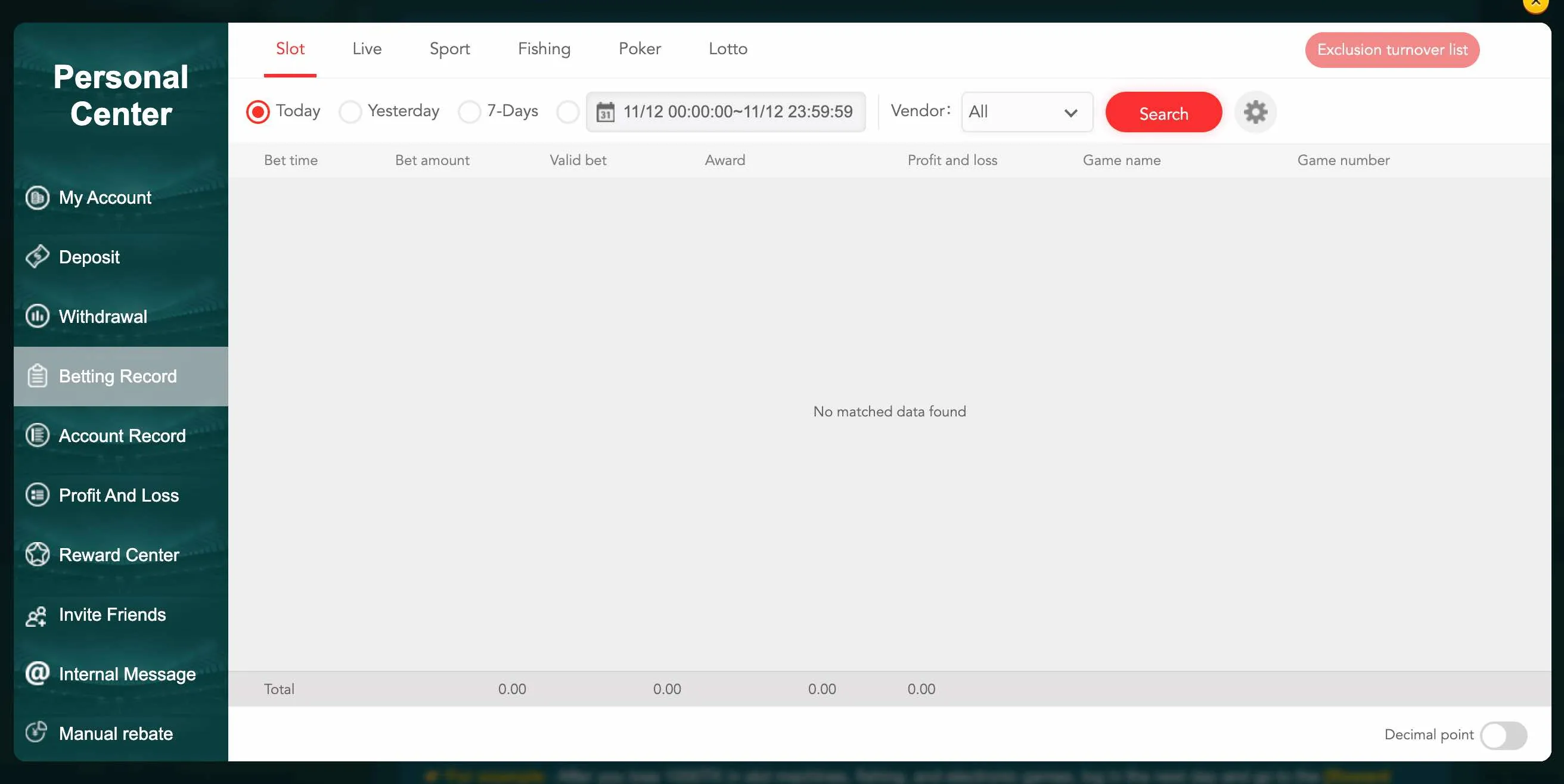 Betting record history EK333